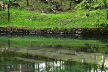 Fototapeta na wymiar a reflection in a clear river