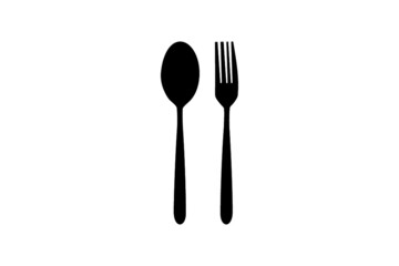 Simple symbols and logos about spoons and forks that everyone will understand the meaning of these symbols and logos