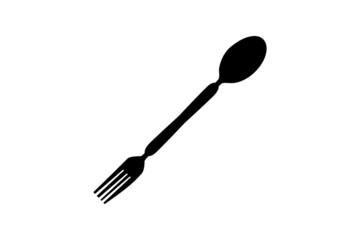 Illustration of an effective and efficient combination of cutlery, spoon and fork into one