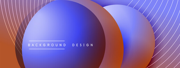 Gradient circles with shadows. Vector techno abstract background. Modern overlapping forms wallpaper background, design template