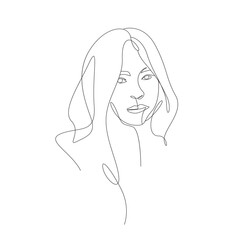 woman head oneline art style