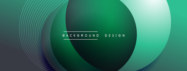 Gradient circles with shadows. Vector techno abstract background. Modern overlapping forms wallpaper background, design template