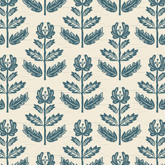 Medieval Stamp Style Floral Pattern