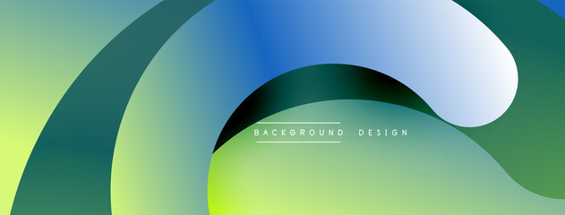 Obraz premium Abstract overlapping lines and circles geometric background with gradient colors