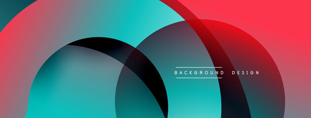 Fototapeta premium Abstract overlapping lines and circles geometric background with gradient colors