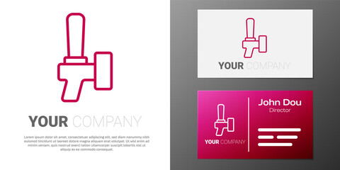 Logotype line Beer tap icon isolated on white background. Logo design template element. Vector