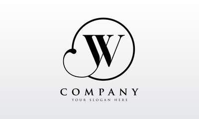 Initial W letter Black Color with White Background Logo Design vector Template. Creative Letter W Logo Design