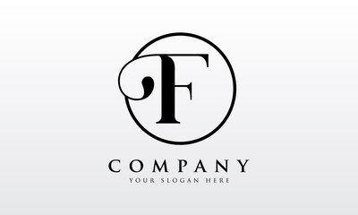 Initial F letter Black Color with White Background Logo Design vector Template. Creative Letter F Logo Design