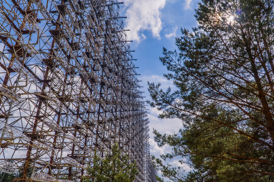 The massive abandoned Soviet Duga over the horizon radar inside the Chernobyl Exclusion Zone