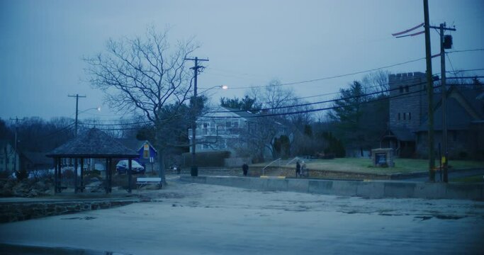 Cloudy Day At Stony Creek Neighborhood In Branford, Connecticut