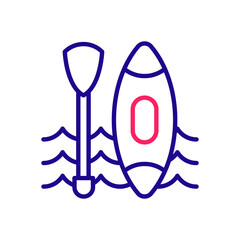 Canoe vector 2 colours icon style illustration. EPS 10 file