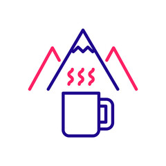 Camping mug vector 2 colours icon style illustration. EPS 10 file