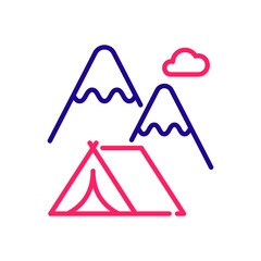 Camping tent vector 2 colours icon style illustration. EPS 10 file