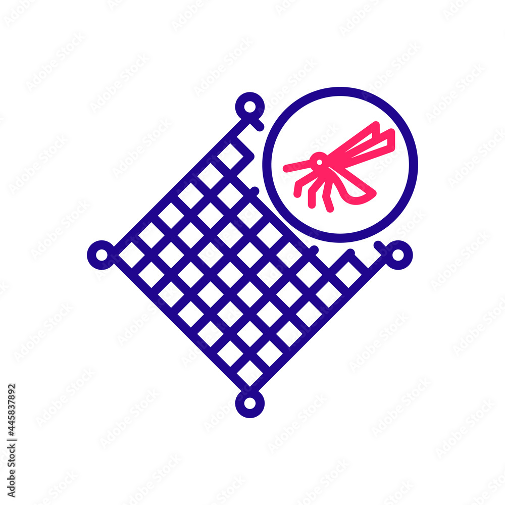 Poster Mosquito Net vector 2 colours icon style illustration. EPS 10 file