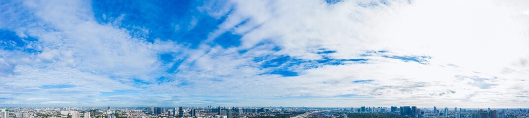 Supersize panorama blue sky with clouds on the sky as background