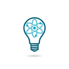 Science light bulb icon with shadow