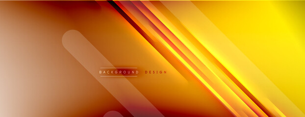 Abstract background - lines composition created with lights and shadows. Technology or business digital template. Trendy simple fluid color gradient abstract background with dynamic