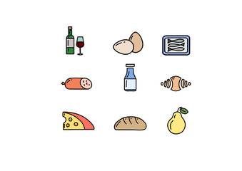 The supermarket icons.