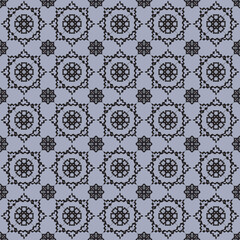 antique geometric black flower seamless background for fabric
