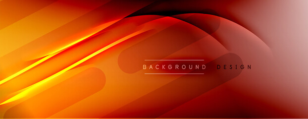 Abstract background - lines composition created with lights and shadows. Technology or business digital template. Trendy simple fluid color gradient abstract background with dynamic
