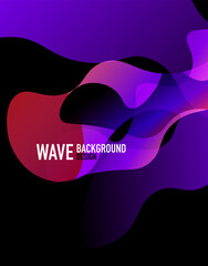 Vertical fluid gradient wave abstract background. Bright color waves in the dark. Vector Illustration For Wallpaper, Banner, Background, Landing Page
