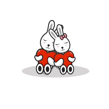 rabbit couple cartoon