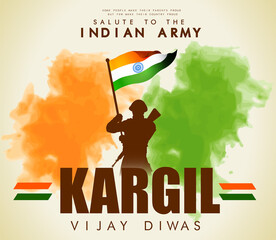 
Kargil Vijay Diwas, banner or poster. Vector illustration of Poster for salute indian army, amar jawan jyoti - background