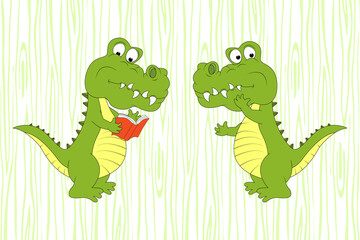 cute crocodile animal cartoon illustration