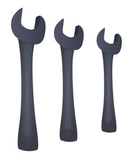 Isolated wrench keys set. vector illustration