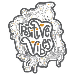 POSITIVE VIBES DOODLE TWO COLOR