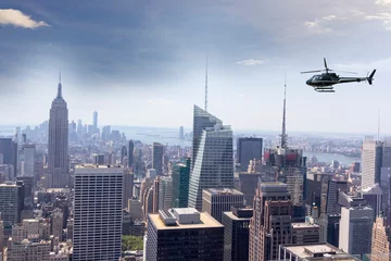 Fotobehang New York Helicopter for sightseeing over Manhattan.  © dade72