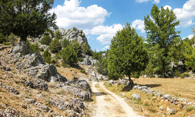 Campos de cultivo y montaña de España.