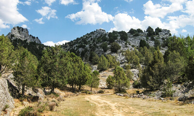 Campos de cultivo y montaña de España.