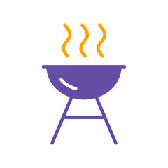 Grill BBQ cookout vector isolated glyph icon