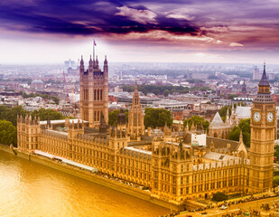 Naklejka premium Aerial view of Westminster, London