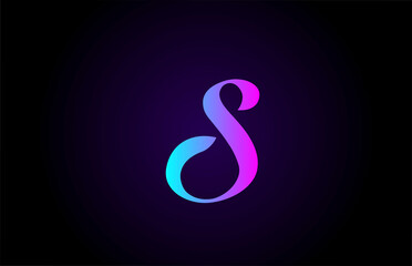 blue pink S alphabet letter logo for branding and business. Creative gradient design for lettering and corporate