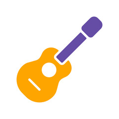 Classical acoustic guitar glyph icon. Musical sign