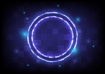 Digital infographic and Element of computer data. Abstract hologram hi-tech background. Virtual reality technology electric innovation. Head-up display interface. Futuristic Sci-Fi glowing HUD circuit