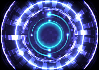 Frame infographic. Element of computer data. Abstract hologram hi-tech background. Virtual reality technology electric innovation. Head-up display interface. Futuristic Sci-Fi glowing HUD circuit