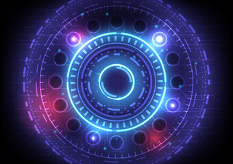 Element of computer data. Abstract hologram hi-tech background. Digital infographic. Virtual reality technology electric innovation. Head-up display interface. Futuristic Sci-Fi glowing HUD circuit