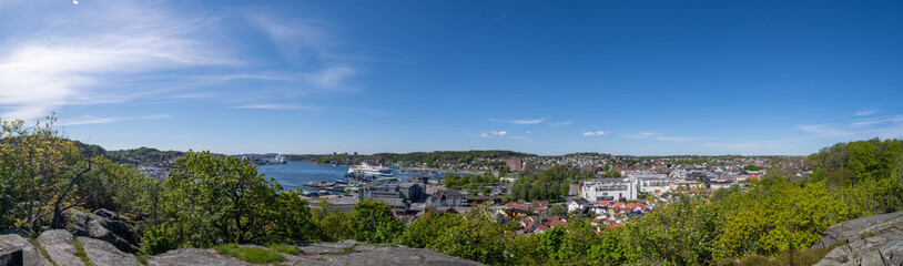 Fototapeta na wymiar Panoramic shots of the Norwegian city of Sandefjord