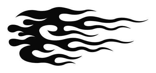 Tribal hot rod flame silhouette motorcycle and car decal graphic and airbrush stencil. Ideal for car decal, sticker and even tattoos