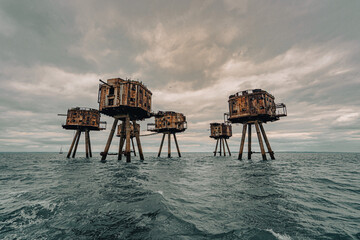 Whitstable Sea Forts WWII World War II Army Navy Maunsell Forts Defence Gun Towers Offshore Sea...