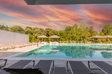 Outdoor swimming pool in a modern hotel