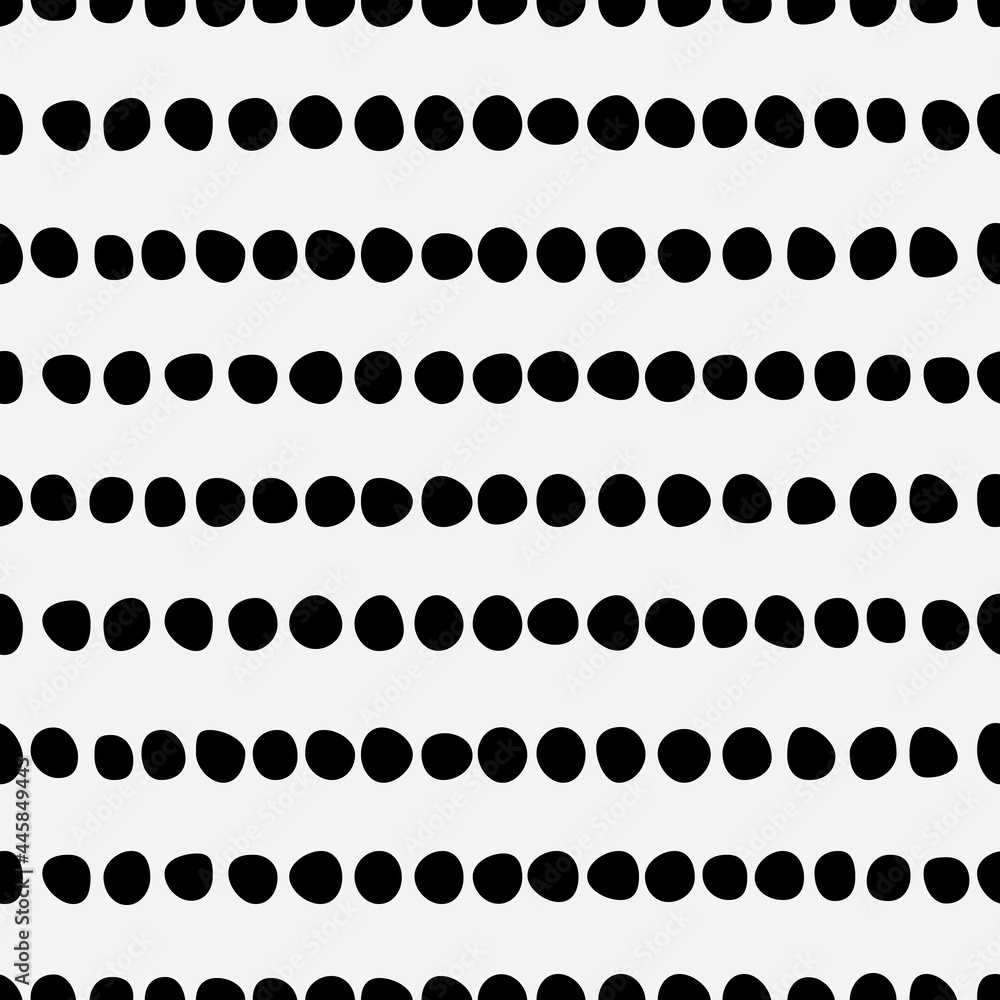 Poster Seamless dots. Vector black repeated dots pattern or wallpaper.
