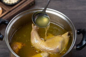 Chinese traditional food, delicious stewed chicken soup