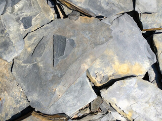 Background of Black Slate Irregular Stones
