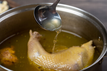 Chinese traditional food, delicious stewed chicken soup