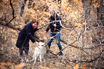 Young girl on a walk in the autumn