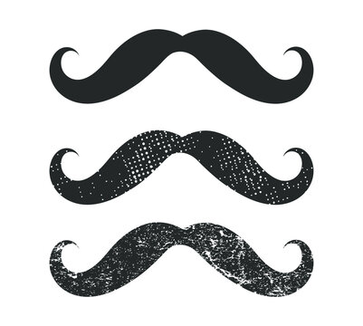 Mustache icon shape silhouette. Moustache logo signsymbol. Vector illustration image. Isolated on white background.